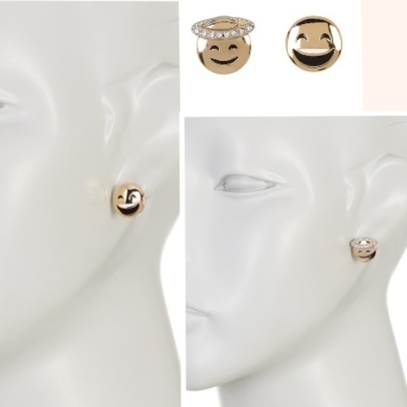 Bcbgeneration Enamel & Crystal Detail Emoji Earrin